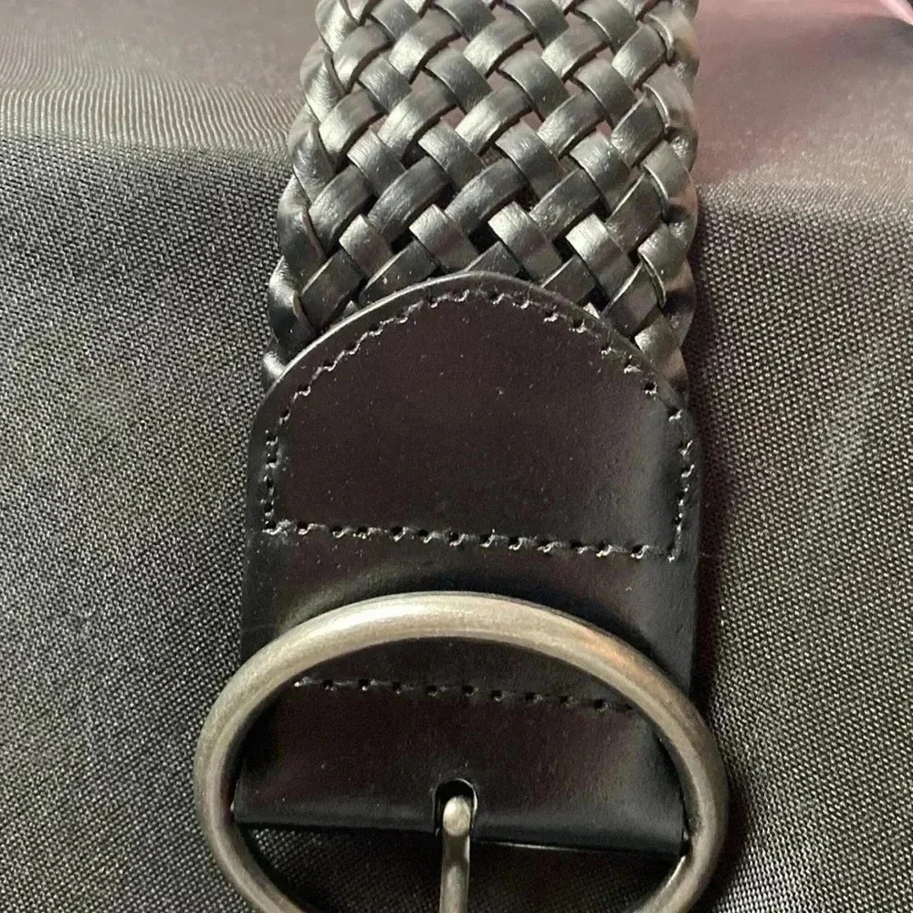 LINEA‎ PELLE WO SIZE MEDIUM BLACK BELT VEG BONDED LEATHER BRAID AND KNOT …